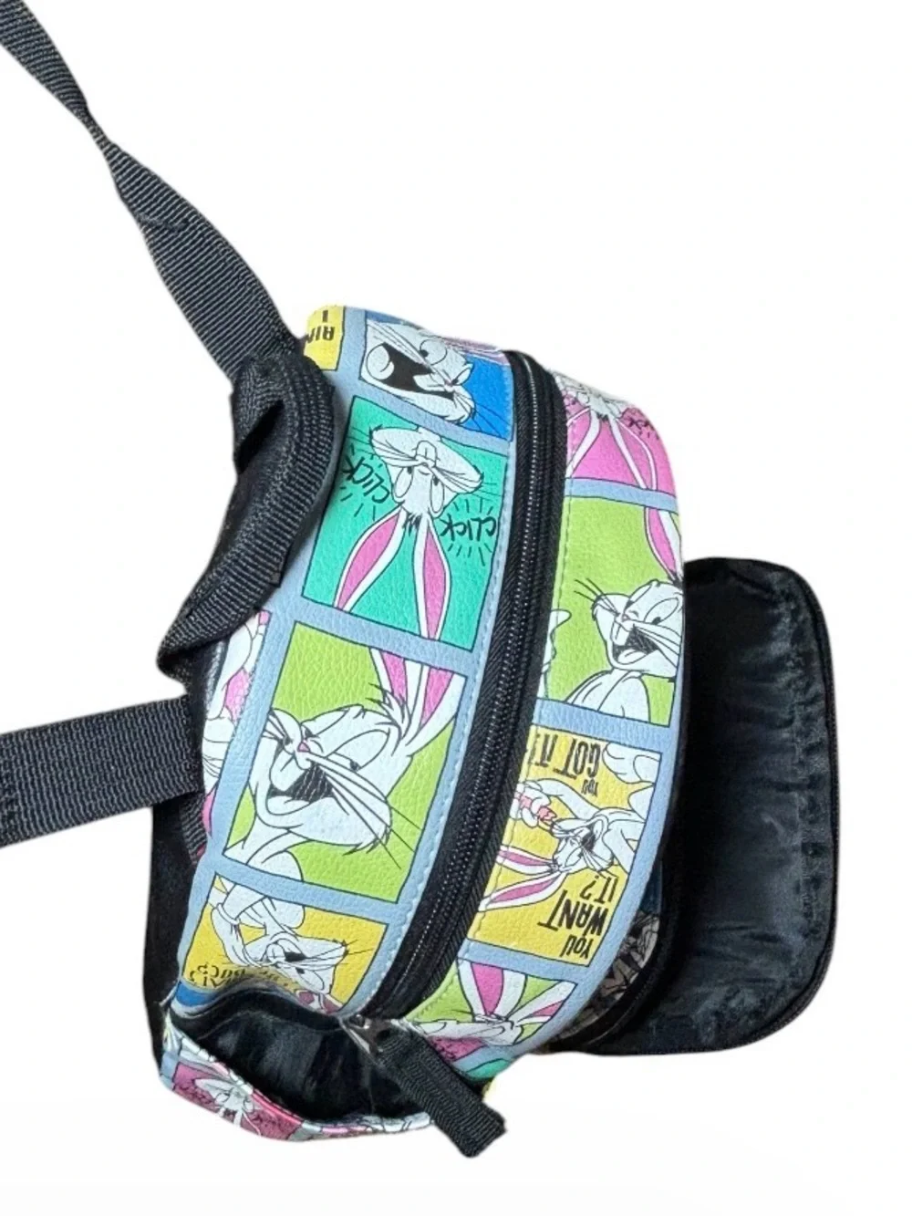 Warner Bros. Multicolor Cartoon Patchwork Mini Backpack with Bunny Coin Pouch
